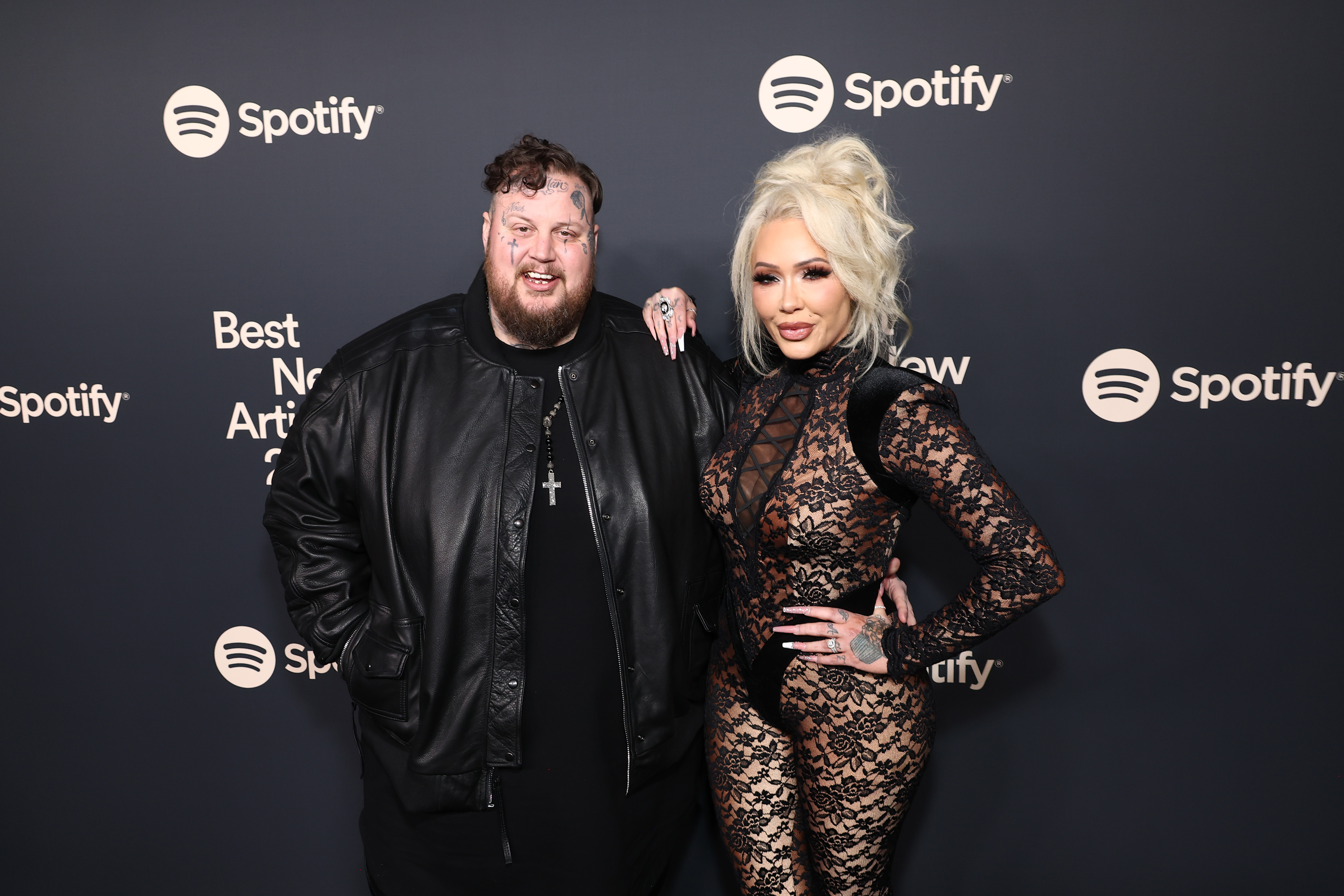 Jelly Roll and Bunnie XO at Spotify's 2024 Best New Artist Party.