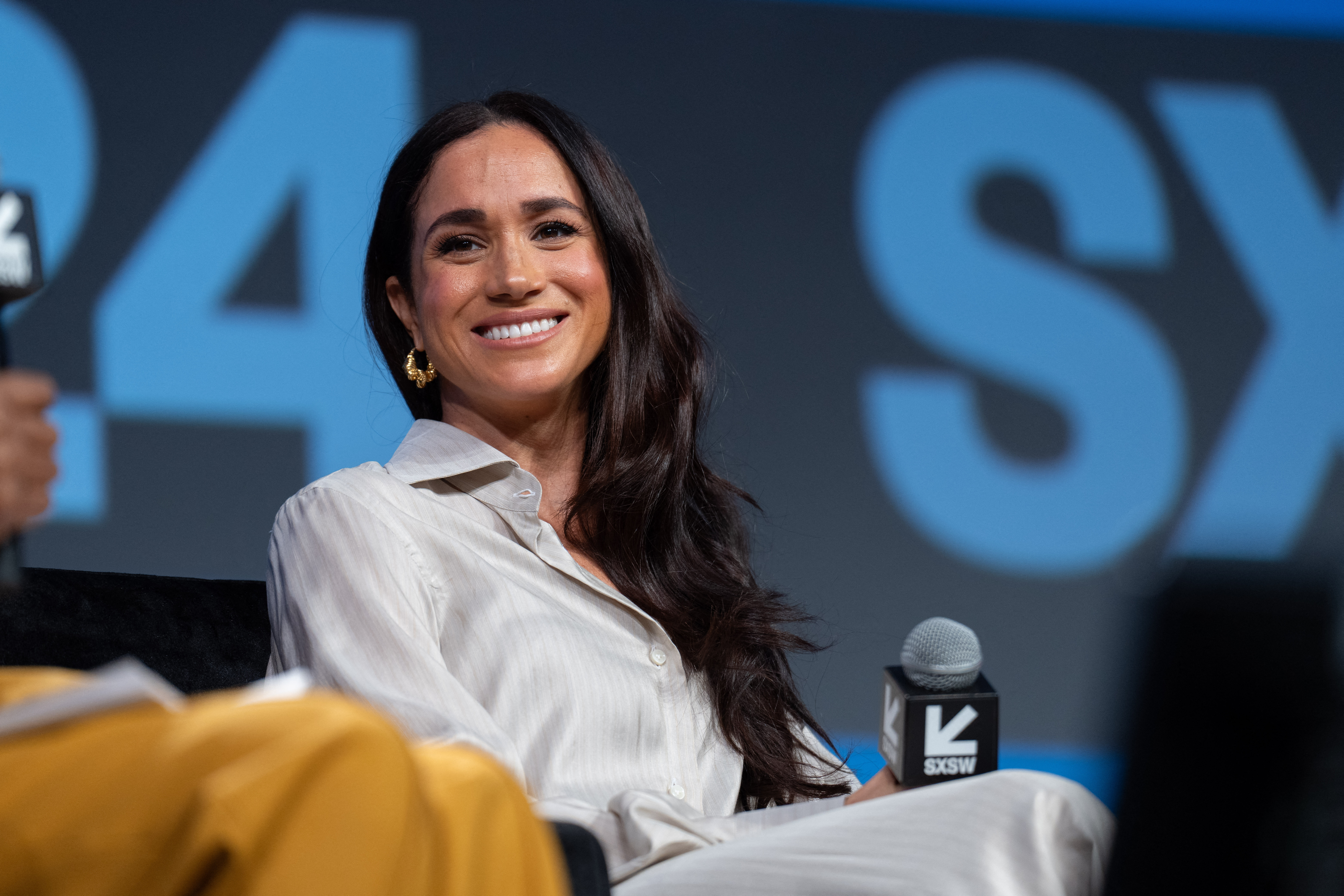 Britain's Meghan, Duchess of Sussex, attends the "Keynote: Breaking Barriers, Shaping Narratives: How Women Lead On and Off the Screen," during the SXSW 2024 Conference and Festivals at the Austin Convention Center on March 8, 2024, in Austin, Texas.