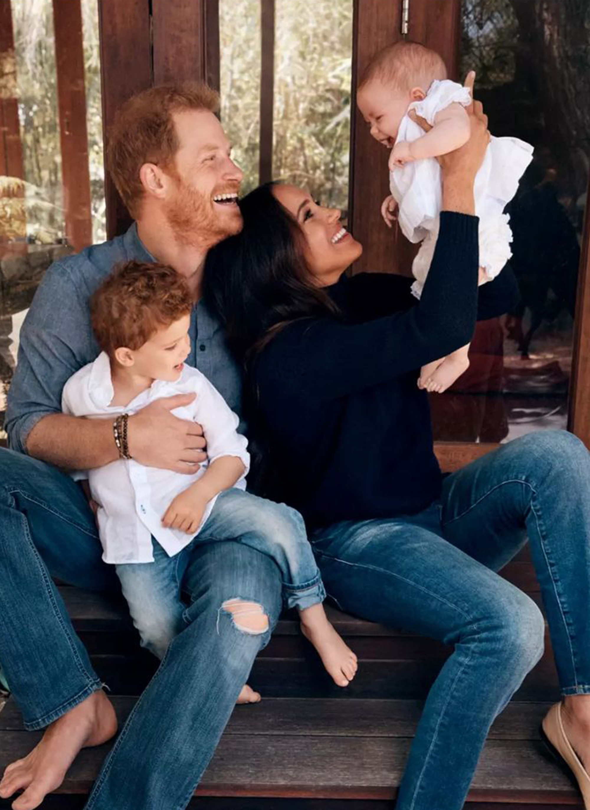 Prince Harry and Meghan Markle with their children Archie and Lilibet.