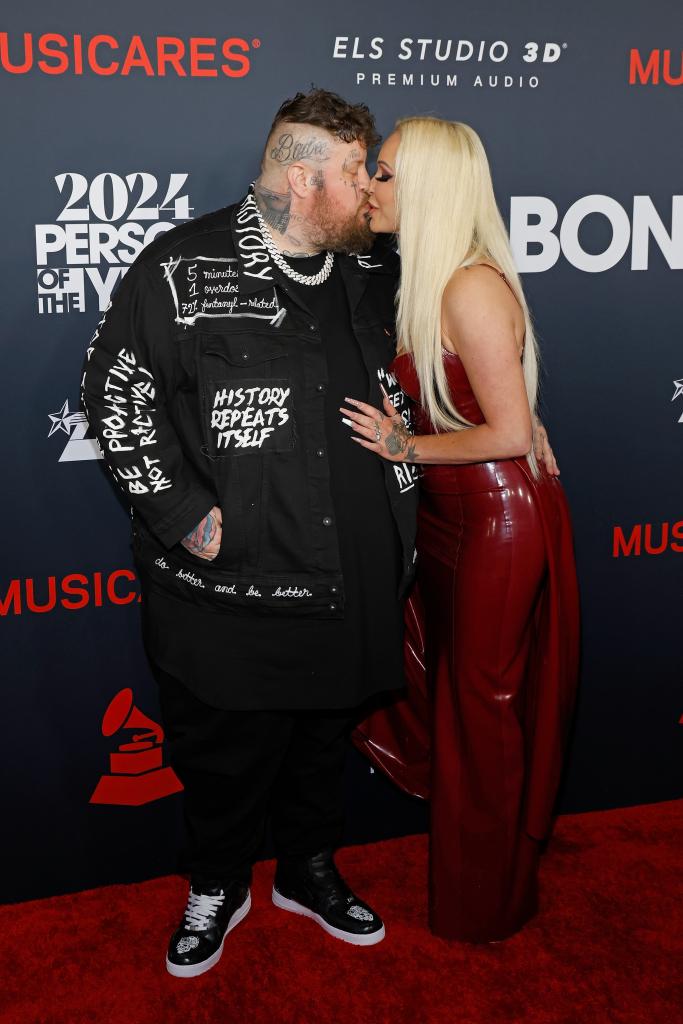 Jelly Roll and Bunnie XO at the 2024 Musicares Person of the Year Gala.