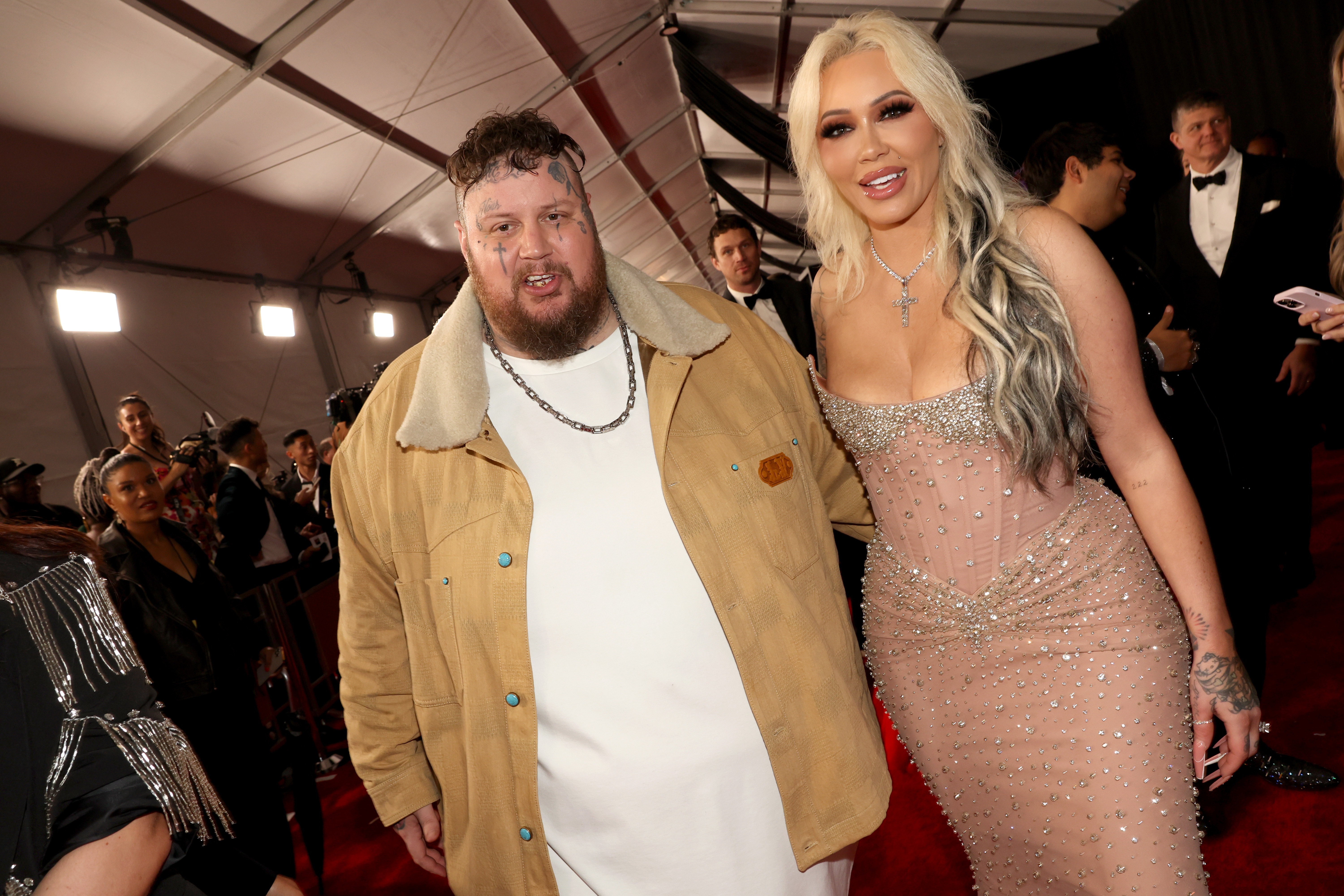 Jelly Roll and Bunnie XO at the Grammys in 2024.
