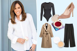 Melissa Rivers next to her favorite fashion and beauty items