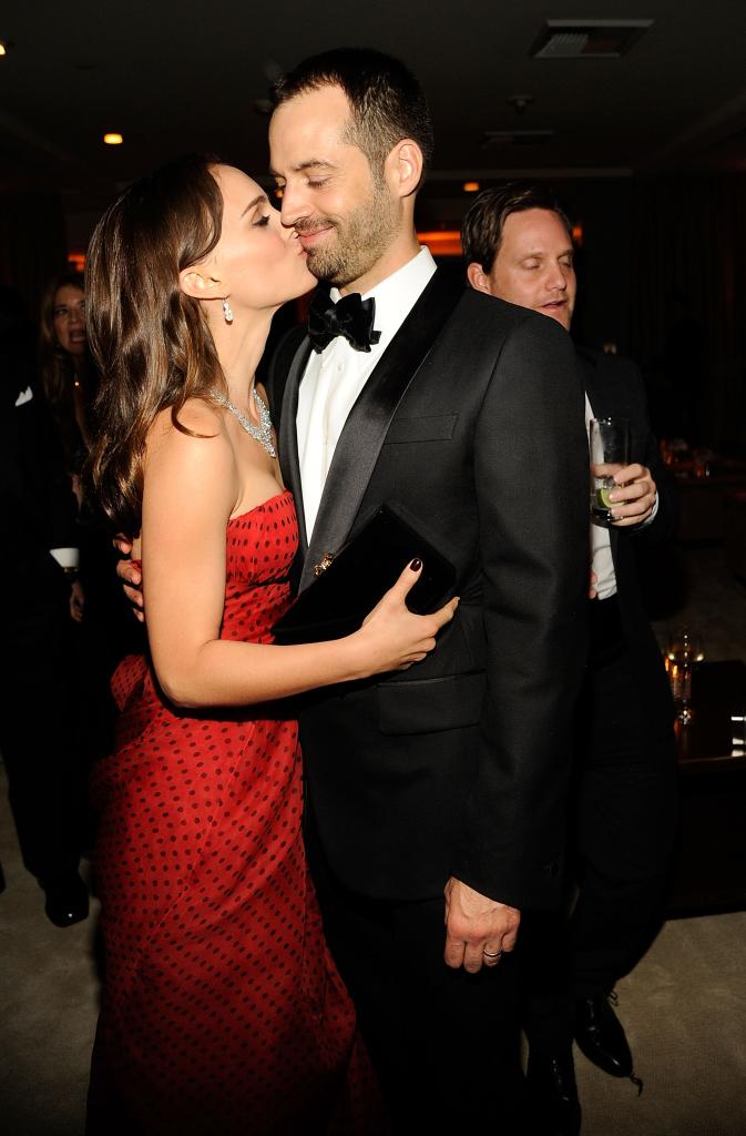 Natalie Portman and Benjamin Millepied looking cozy at a party.