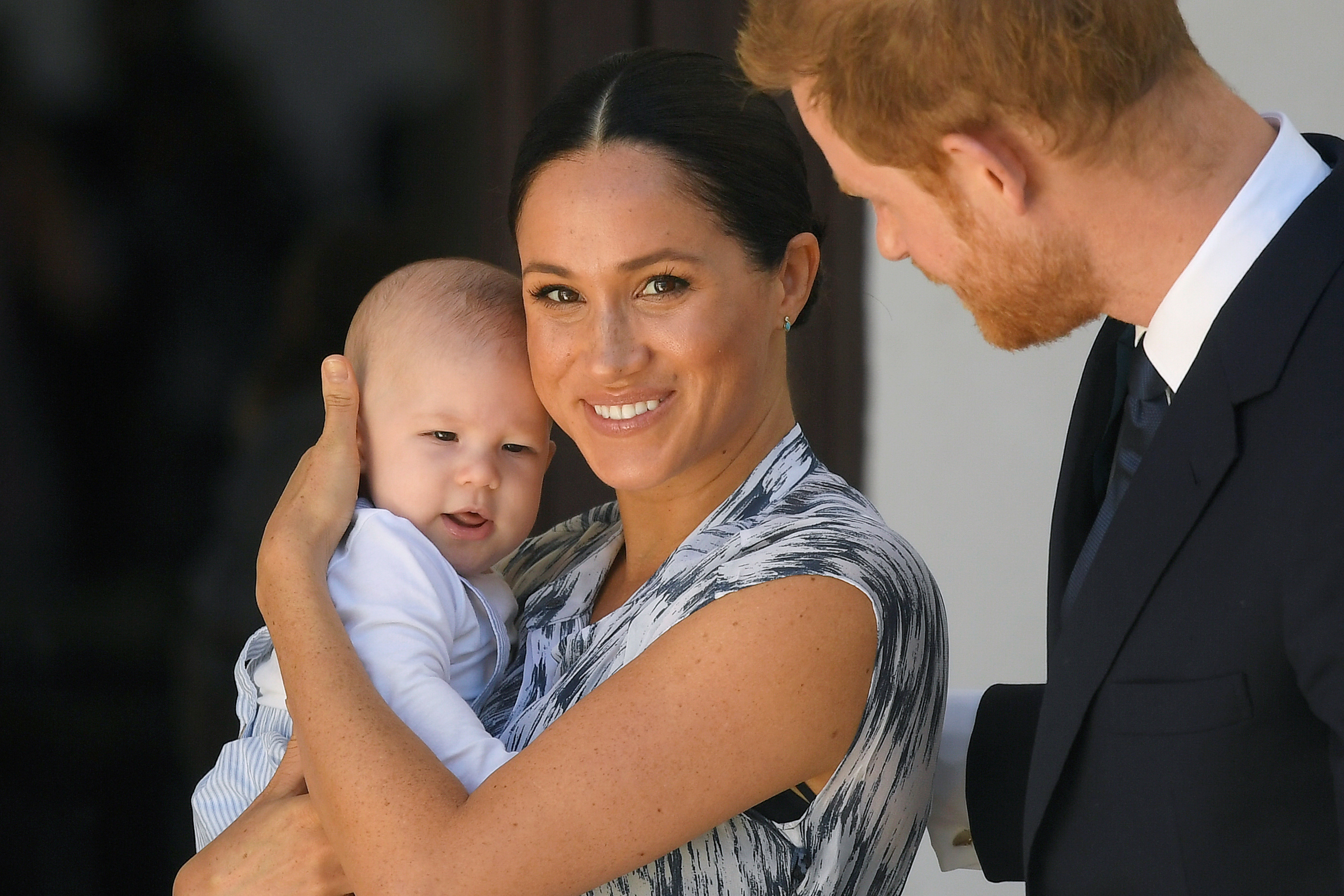 Meghan Markle and Prince Harry with Archie in South Africa.
