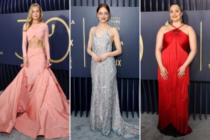 Brie Larson, Emma Stone and Lily Gladstone on the SAG Awards 2024 red carpet